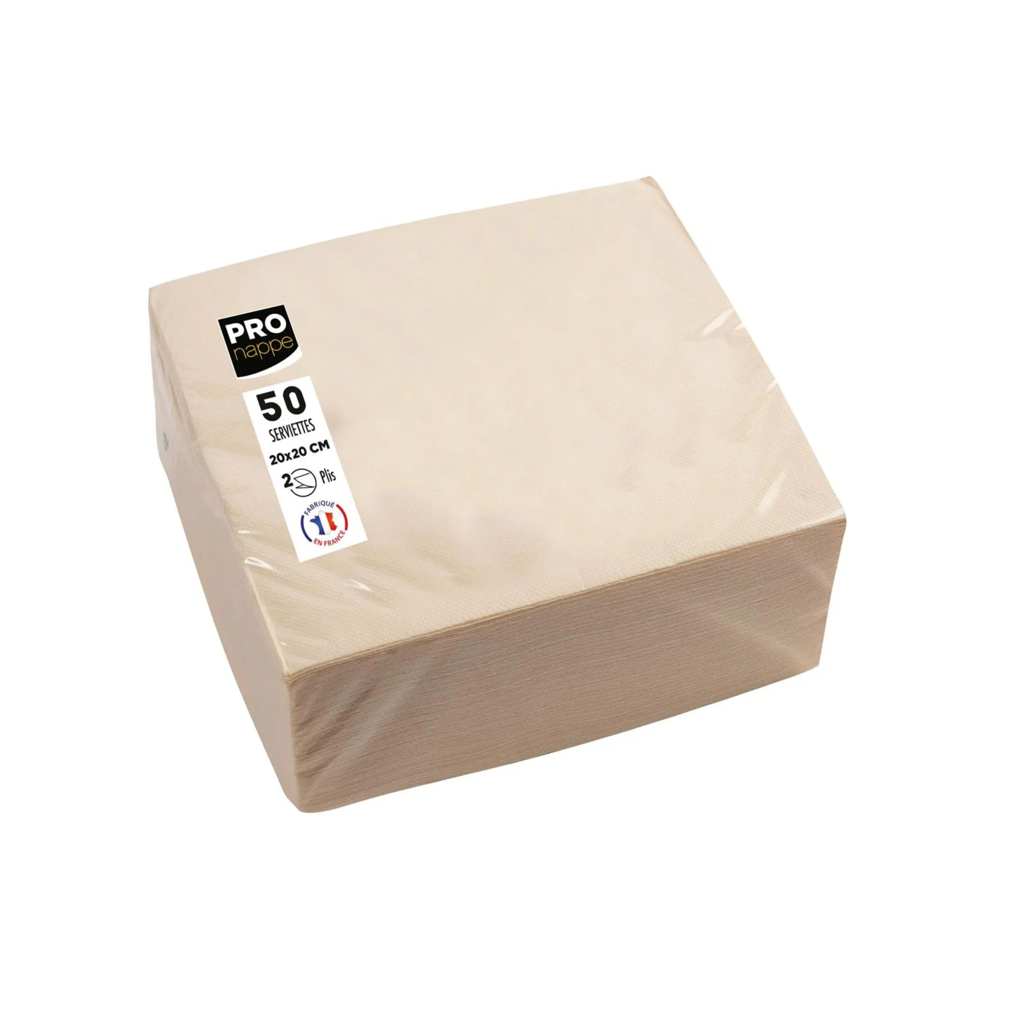 PROnappe Cocktail-Servietten, 200 x 200 mm, elfenbein (EAN: 3281516220022)