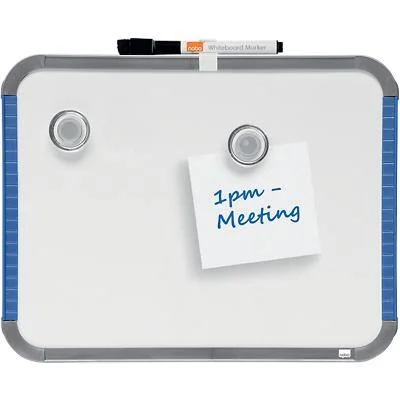 nobo Magnettafel Slim-Line, magnetisch, (B)220 x (H)280 mm, blau/silber (EAN: 0034138080030)