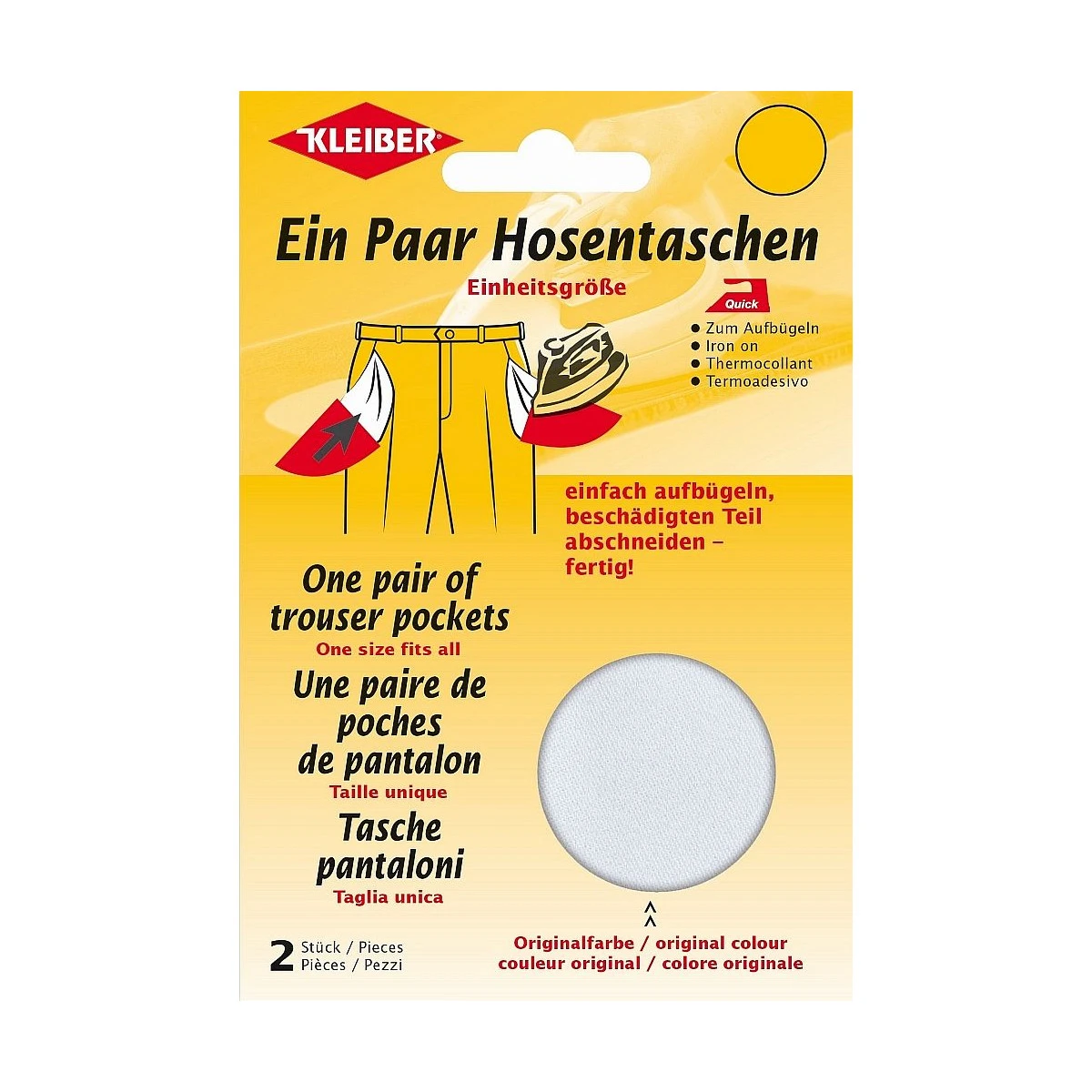 KLEIBER Quick-Ein-Paar-Hosentasche, weiß (EAN: 4009691110063)