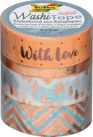 folia Deko-Klebeband Washi-Tape Hotfoil Rosegold II, 4er (EAN: 4001868096484)