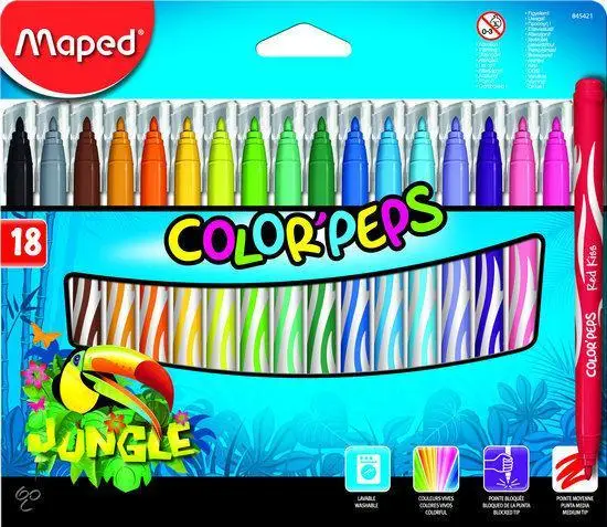 Maped Fasermaler COLOR'PEPS Jungle, 18er Kartonetui (EAN: 3154148454212)