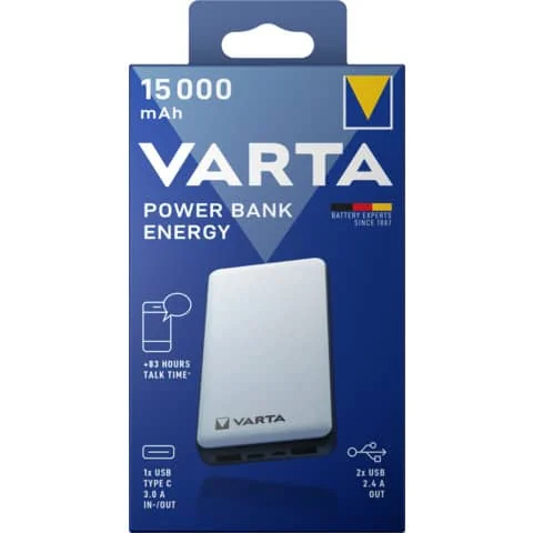 VARTA Powerbank "Energy", 15.000 mAh, weiß (EAN: 4008496018987)