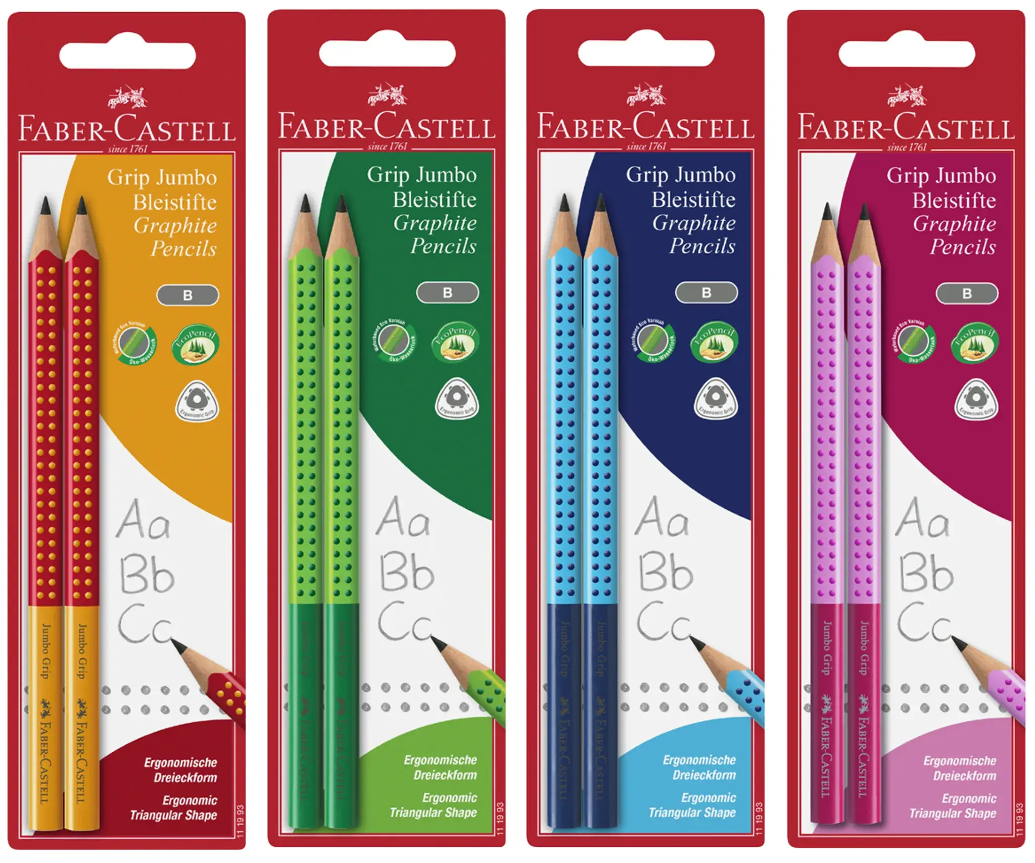 FABER-CASTELL Bleistift Jumbo GRIP TWO TONE, Blisterkarte (EAN: 4005401119937)