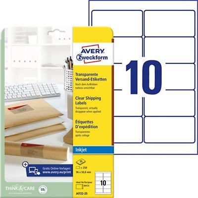 AVERY Zweckform Transparente Adress-Etiketten, 96 x 50,8 mm (EAN: 4004182047224)