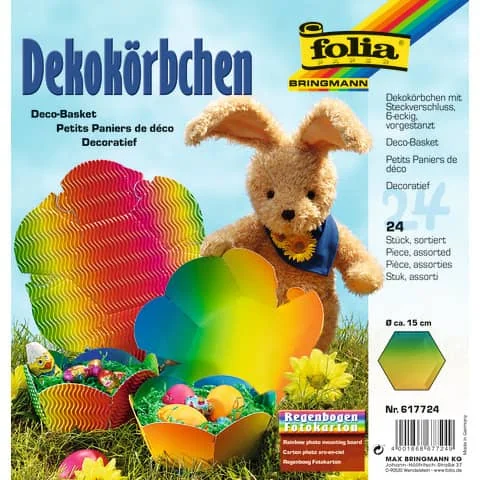 folia Dekokörbchen aus Regenbogenkarton, Durchm.: 150 mm (EAN: 4001868677249)
