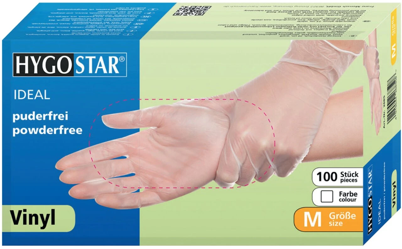 HYGOSTAR Vinyl-Handschuh "IDEAL", XL, weiß, puderfrei (EAN: 4015544268003)