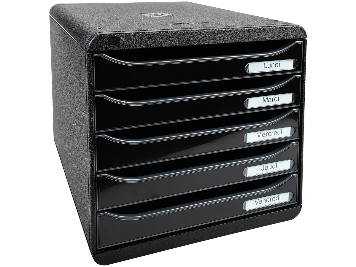 EXACOMPTA Schubladenbox BIG-BOX PLUS, 5 Schübe, schwarz (EAN: 9002493423565)