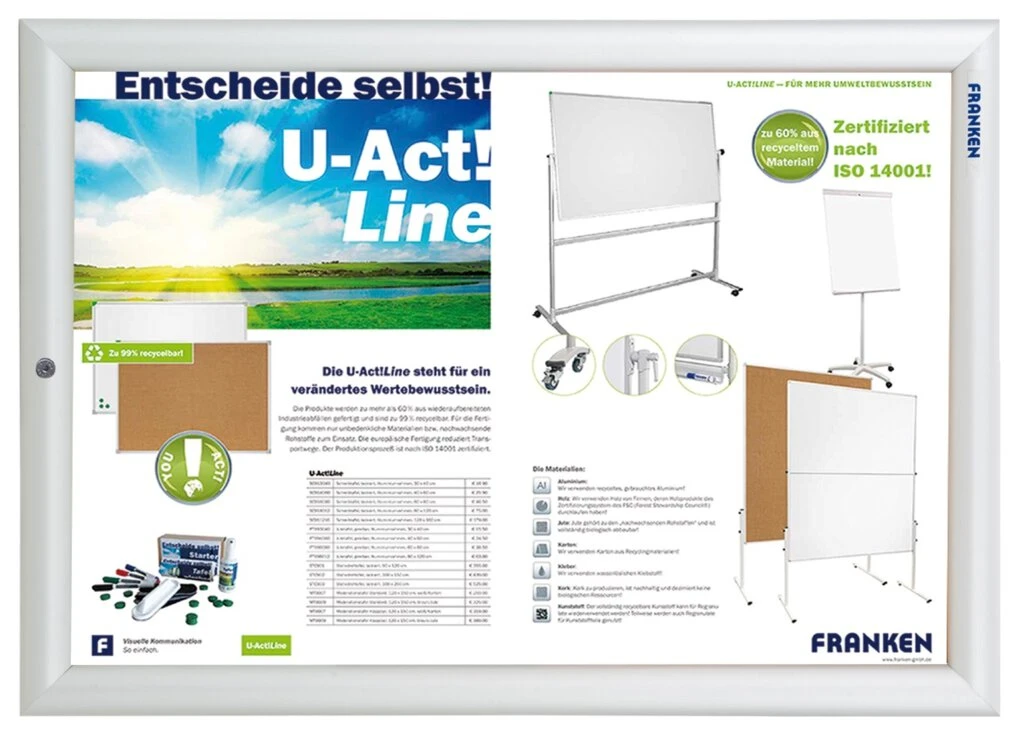 FRANKEN Plakatrahmen Security, DIN A3, 32 mm Rahmenprofil, silber (EAN: 4016946224475)