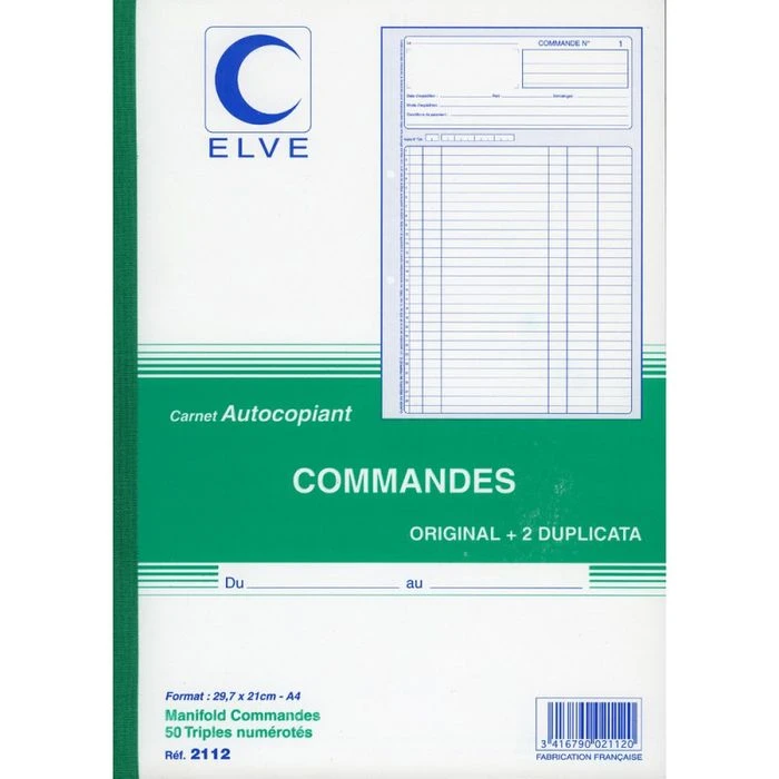 ELVE Manifold "Commandes", 210 x 210 mm, tripli (EAN: 3416790021106)