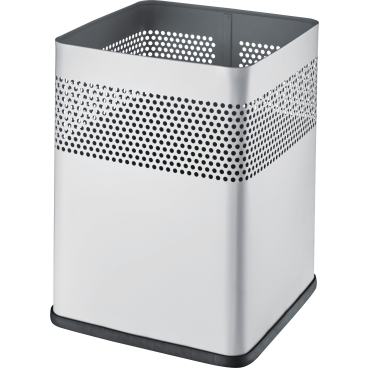 helit Stahl-Papierkorb "the dot", 18 Liter, mittelgrau (EAN: 4012086091267)