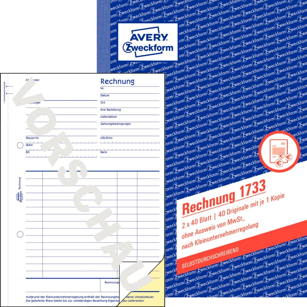 AVERY Zweckform Formularbuch "Rechnung" ohne USt., SD (EAN: 4004182017333)