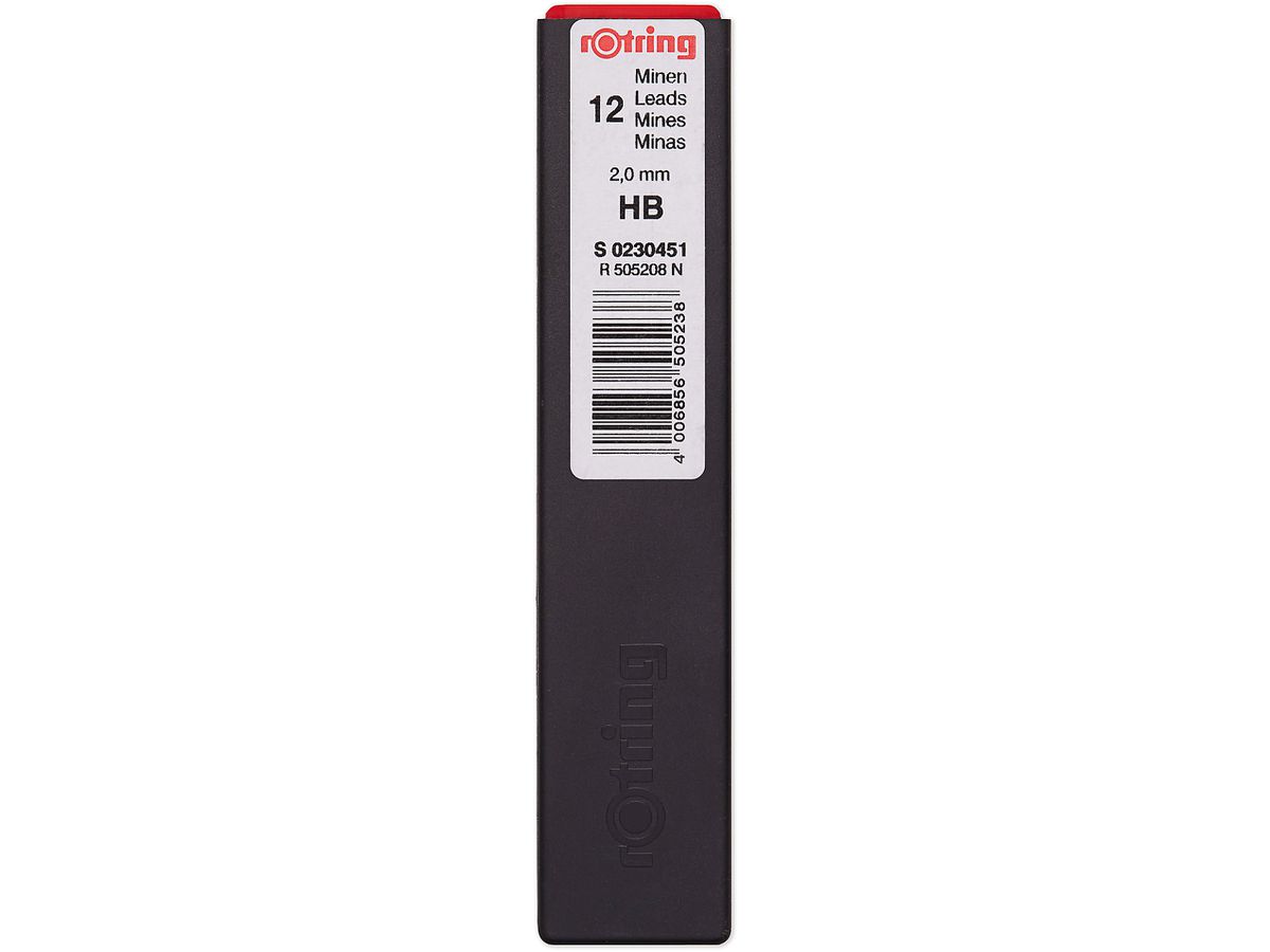 rotring Druckbleistift-Fallminen 2,0 mm, Härtegrad: HB (EAN: 4006856505238)