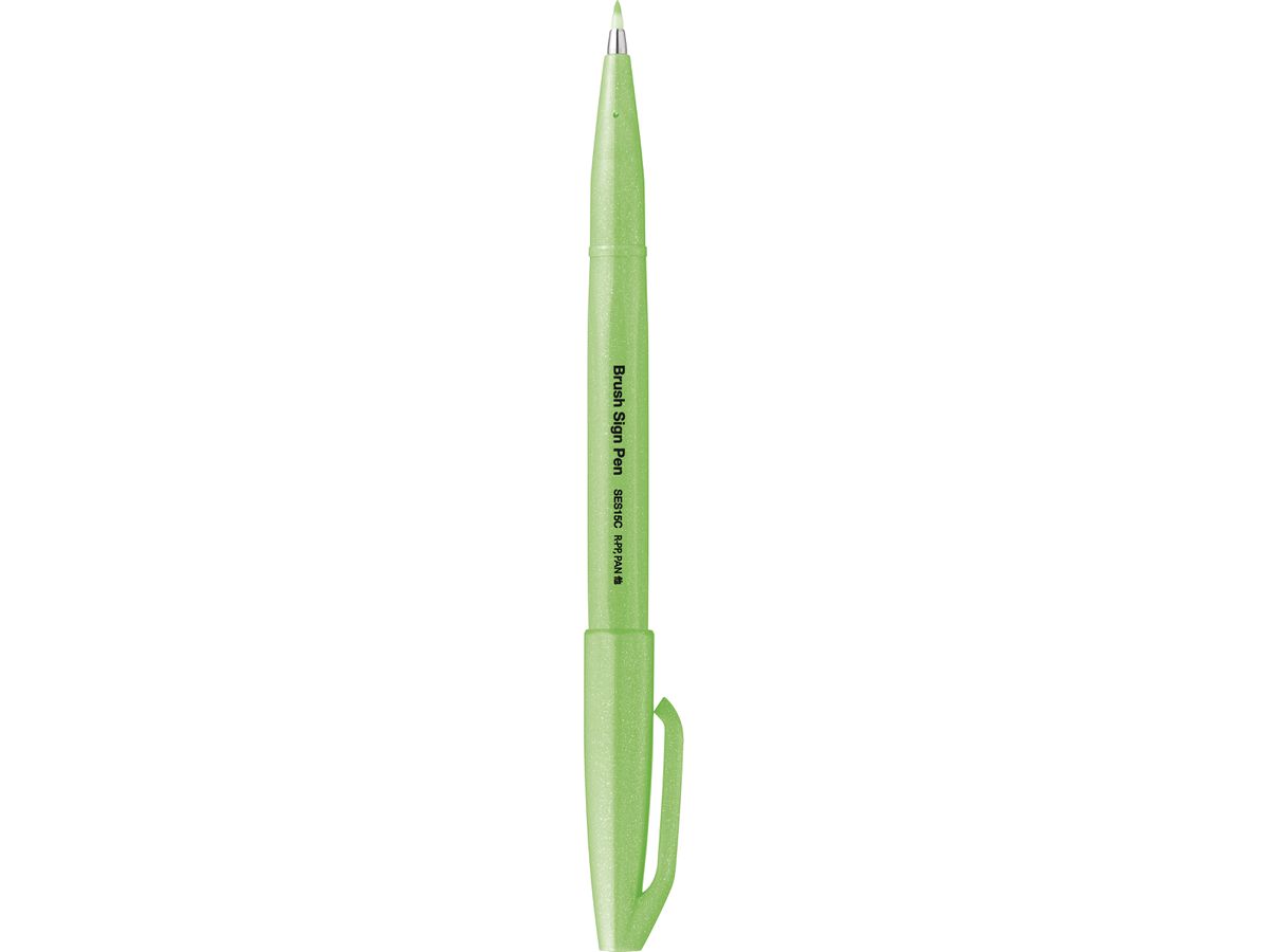PentelArts Faserschreiber Brush Sign Pen SES15, neongrün (EAN: 4902506419668)