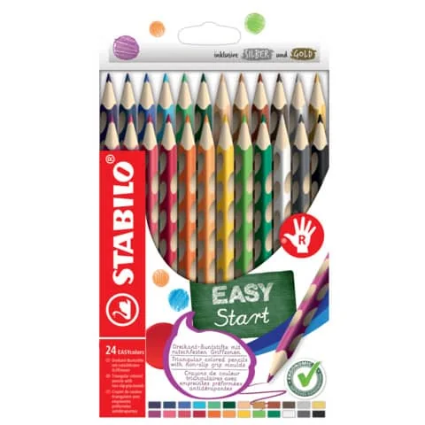STABILO Dreikant-Buntstifte EASYcolors R, 24er Kartonetui (EAN: 4006381606042)