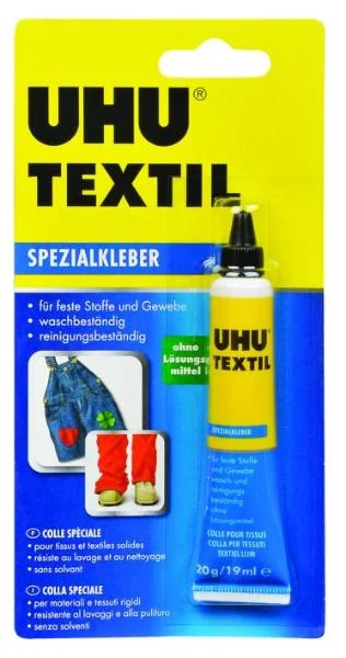 UHU Spezialkleber TEXTIL, lösemittelfrei, 20 g Tube (EAN: 4026700486650)
