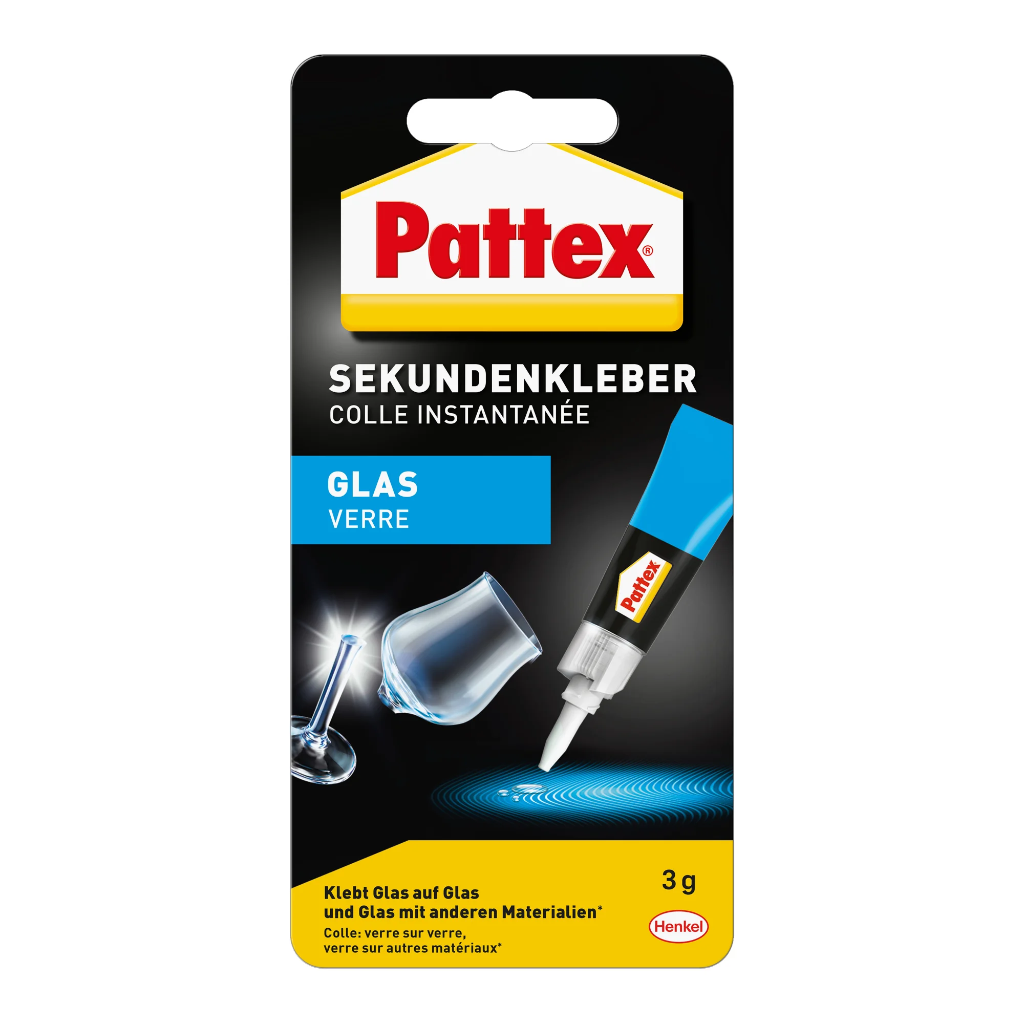 Pattex Sekundenkleber Glas flüssig, 3 g Tube (EAN: 4015000415088)