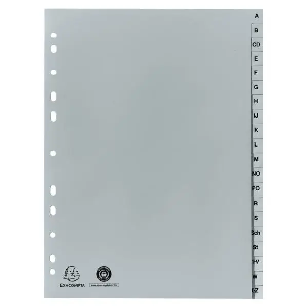 EXACOMPTA Kunststoff-Register, A-Z, DIN A4, 26-teilig (EAN: 3130630017264)