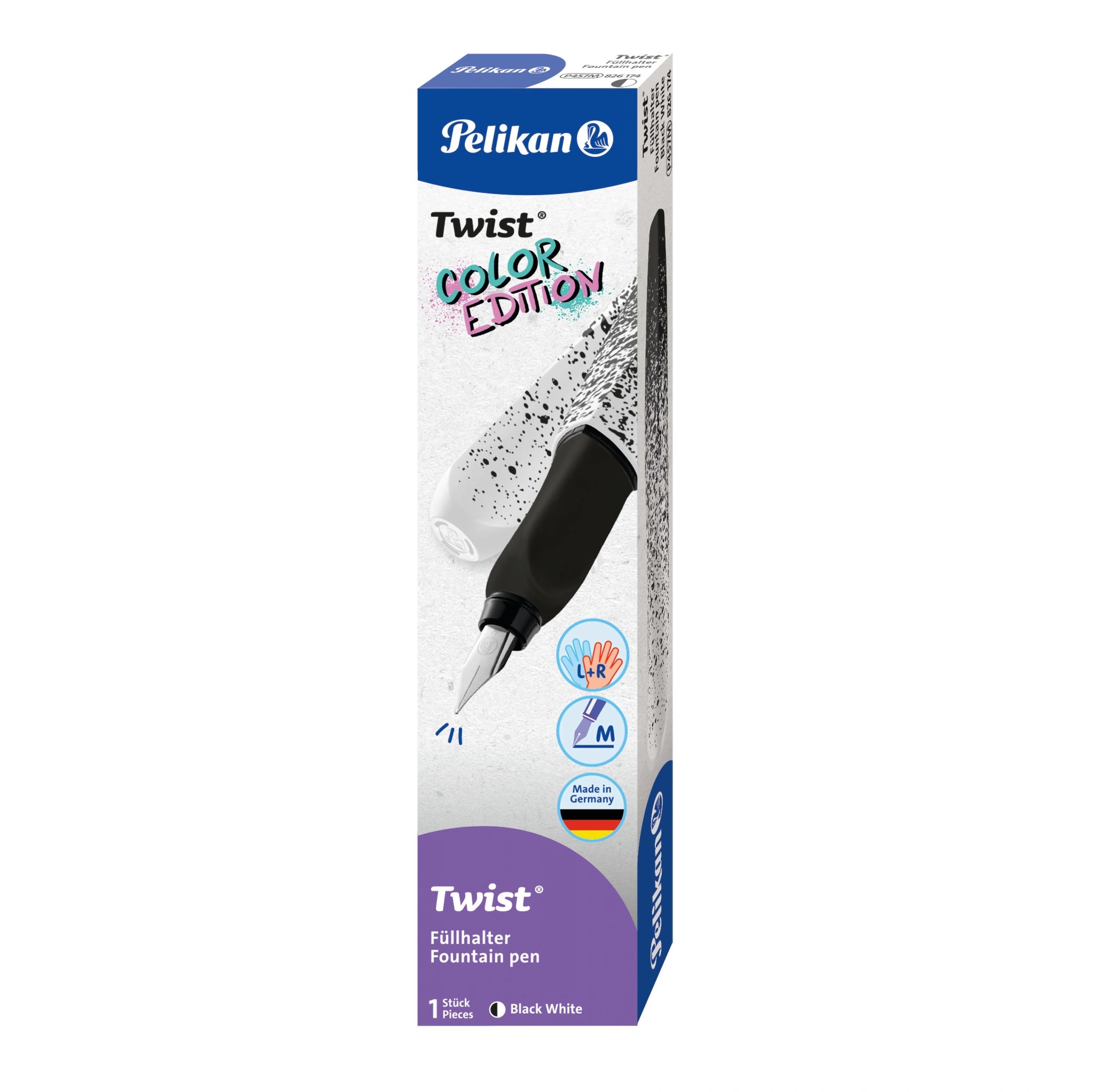 Pelikan Twist Füllhalter Color Edition, schwarz/weiß (EAN: 4012700826176)