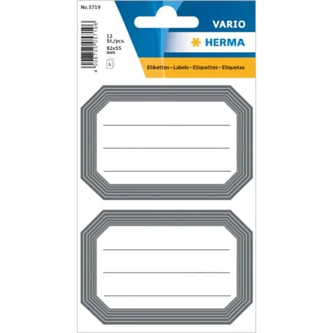 HERMA Buchetiketten, graue Randgestaltung, 82 x 55 mm (EAN: 4008705057196)