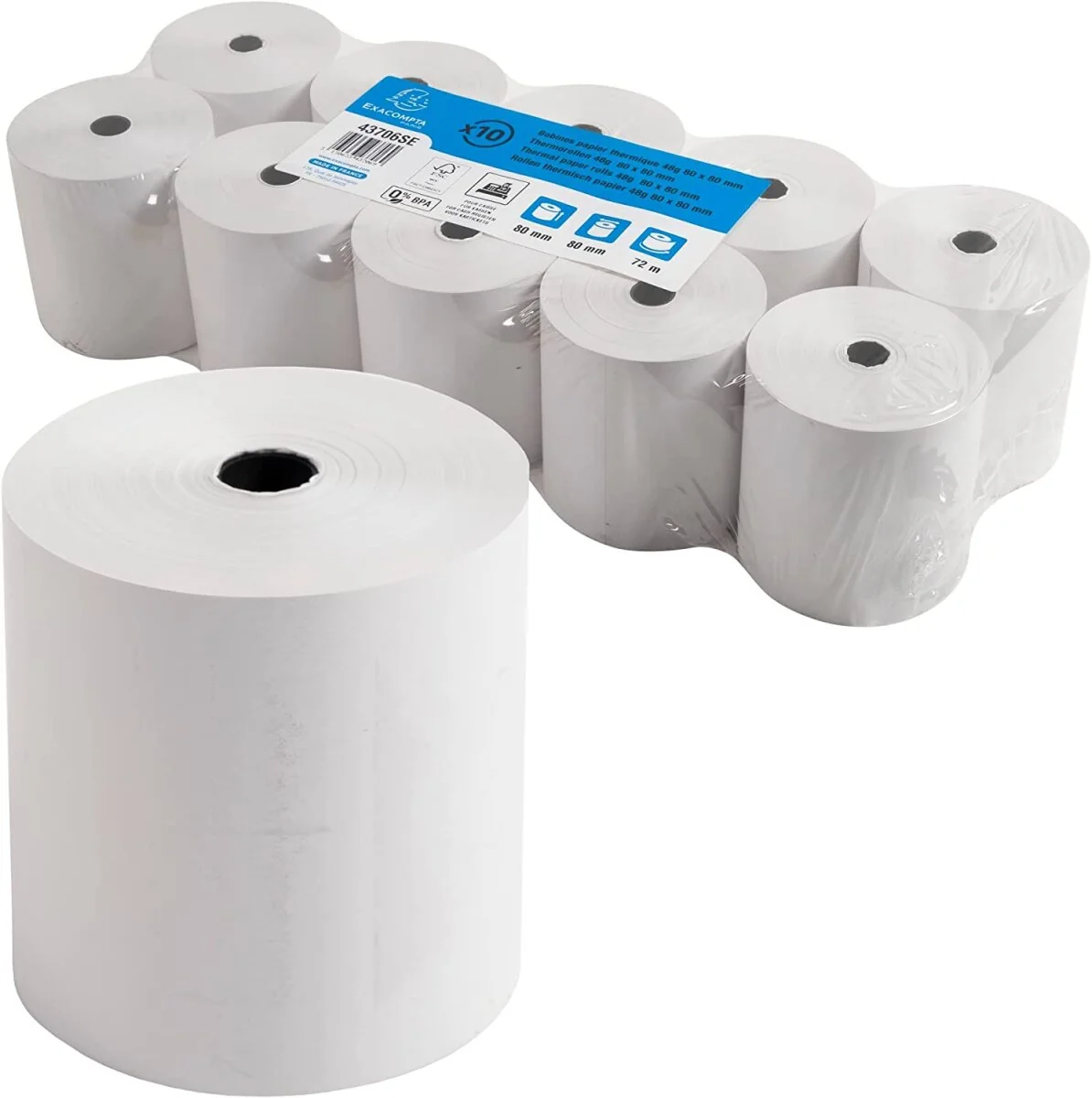 EXACOMPTA Thermorollen für Kassensysteme, 80 mm x 72 m (EAN: 3130633437069)