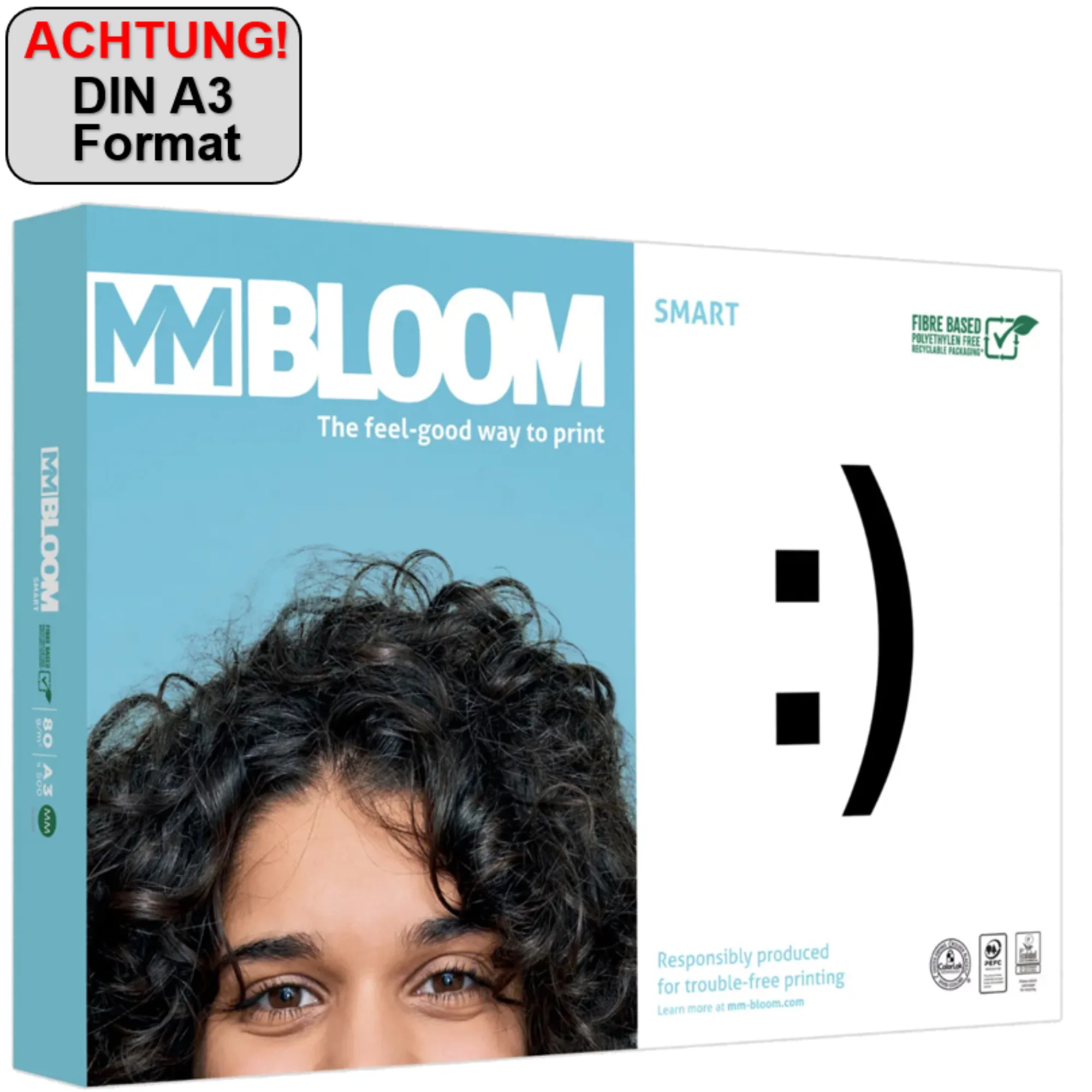 BLOOM Multifunktionspapier SMART, A3, 80 g/qm, weiß (EAN: 5901657001097)