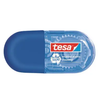 tesa ecoLogo Einweg-Mini-Korrekturroller, 5 mm x 6 m, blau (EAN: 4042448225795)