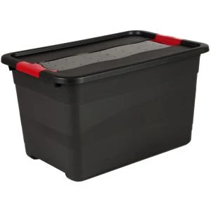 smartstore Aufbewahrungsbox CLASSIC 46 L, Clips: schwarz, transparent, Clips schwarz (EAN: 7332462048737)