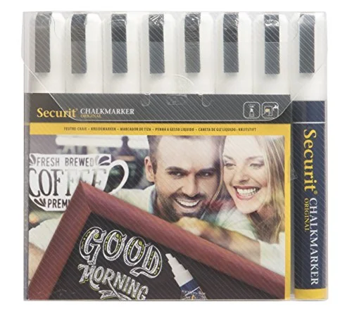 Securit Kreidemarker ORIGINAL MEDIUM, 8er Etui, weiß (EAN: 8717624244285)