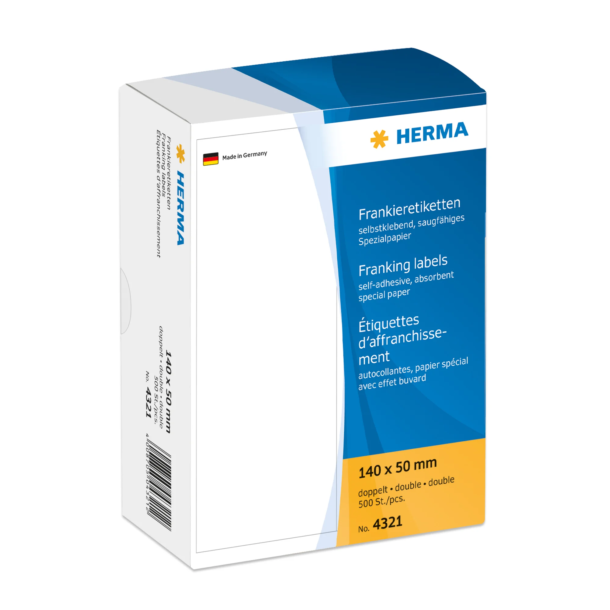 HERMA Frankier-Etiketten, 140 x 50 mm, doppelt, weiß (EAN: 4008705043212)