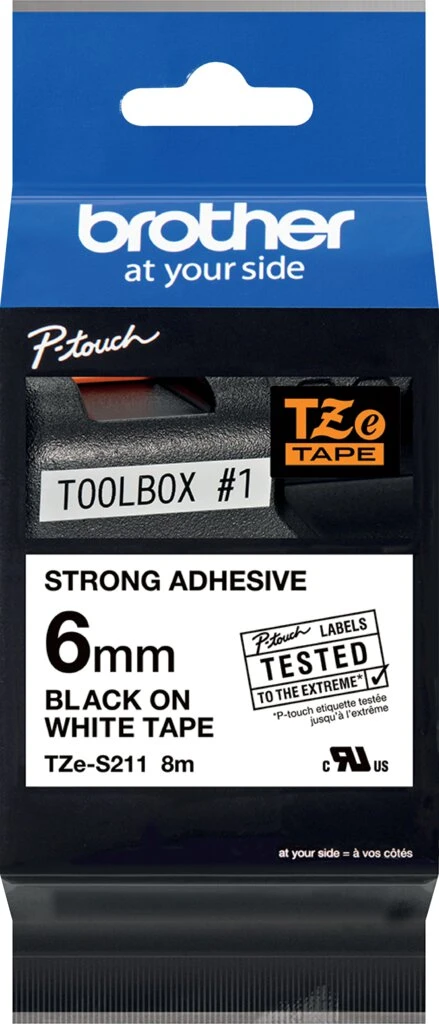 brother TZe-Tape TZe-S211 Schriftband extra stark, (EAN: 4977766693028)