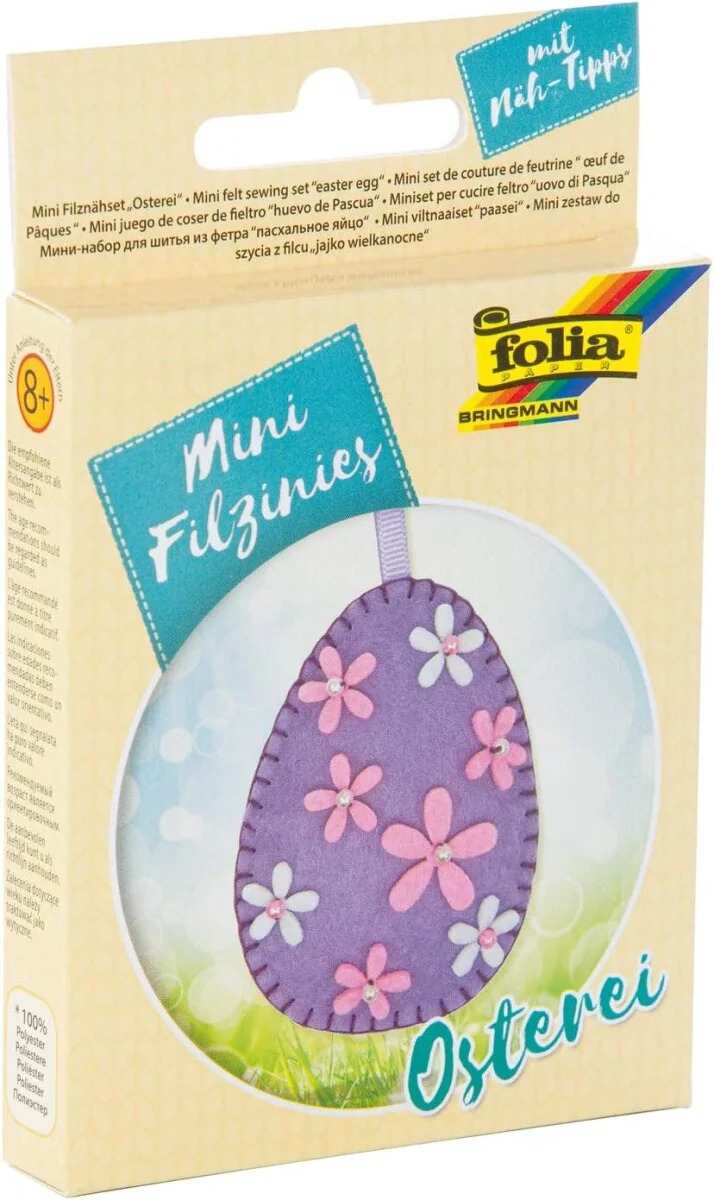 folia Mini Filz-Nähset "Filzinies", 22-teilig, Osterei (EAN: 4001868117264)