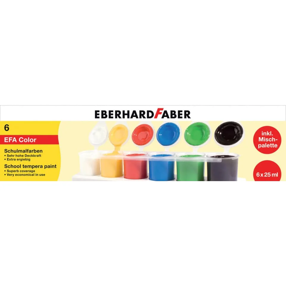 EBERHARD FABER Schulmalfarbe EFA Color, 6er Etui, 6 x 25 ml (EAN: 4087205755061)