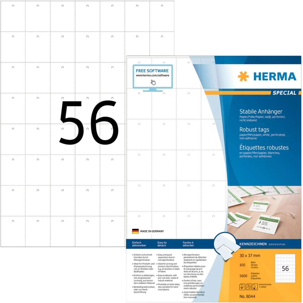 HERMA Warenanhänger SPECIAL, 30 x 37 mm, weiß (EAN: 4008705080446)