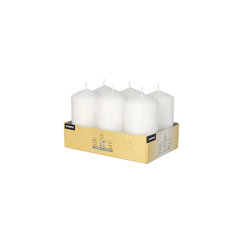 STARPAK Stumpenkerze, Durchmesser: 60 mm, weiß (EAN: 4002911179949)