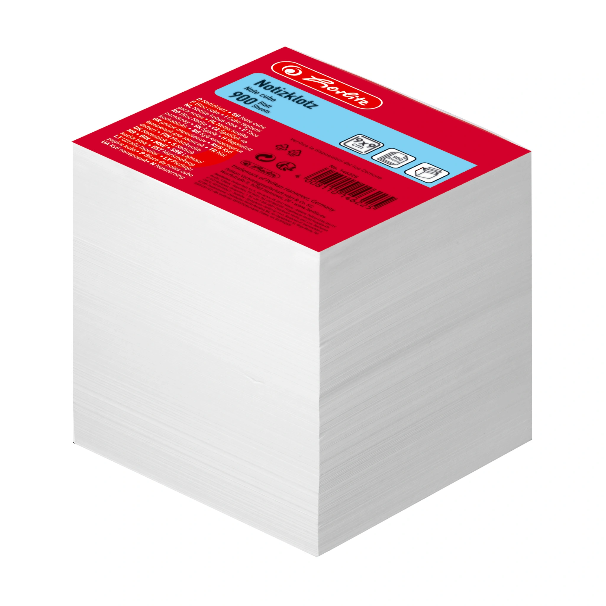 herlitz Zettelklotz, 90 x 90 mm, weiss, 80 g/qm (EAN: 4008110146225)