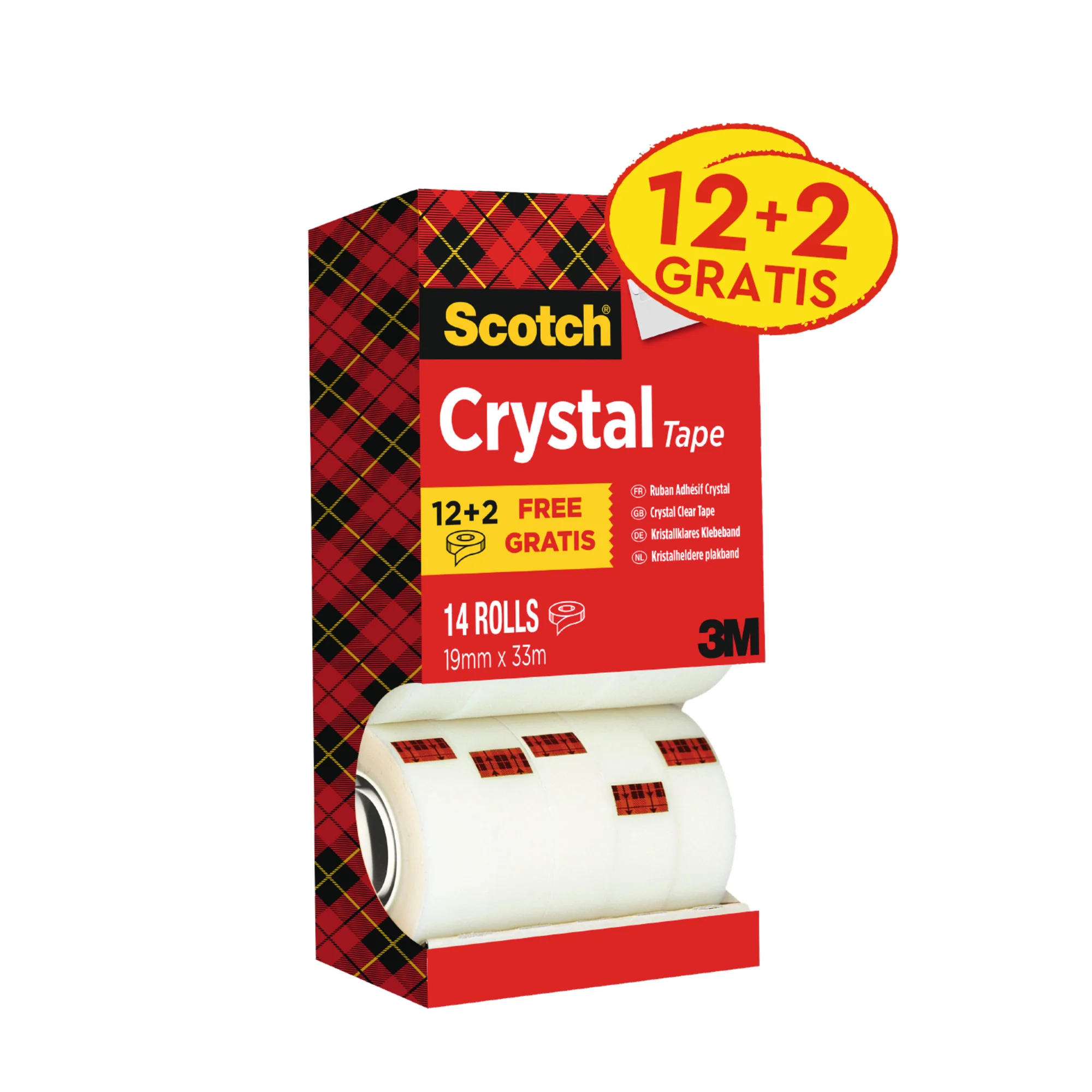 Scotch Klebefilm Crystal Clear 600, 19 mm x 33 m, 12+2 (EAN: 4054596687486)