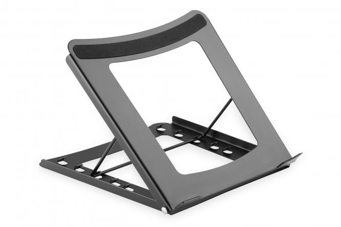 DIGITUS Mobiler Notebook-Ständer, aus Stahl, schwarz (EAN: 4016032456063)