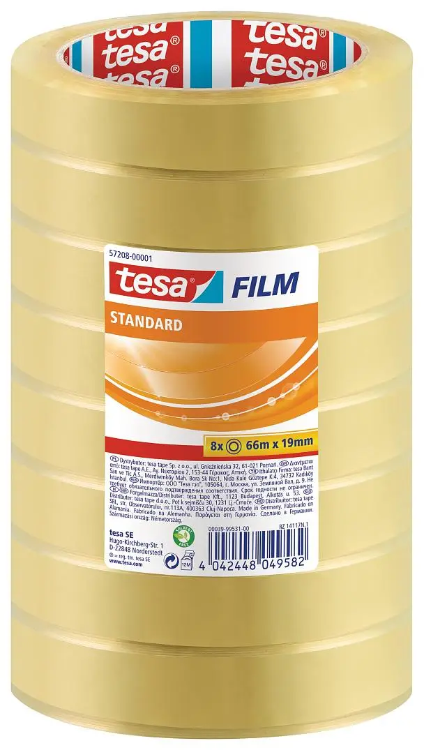 tesa Film standard, transparent, 19 mm x 66 m (EAN: 4042448049582)