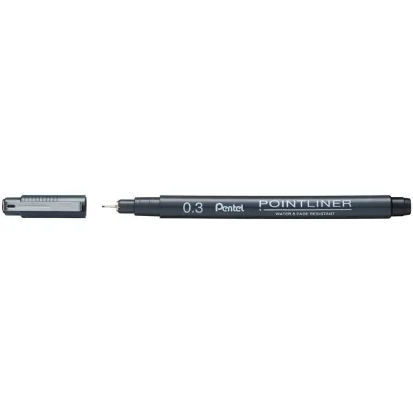 PentelArts Permanent Fineliner Pointliner, schwarz, 0,3 mm (EAN: 00884851041913)