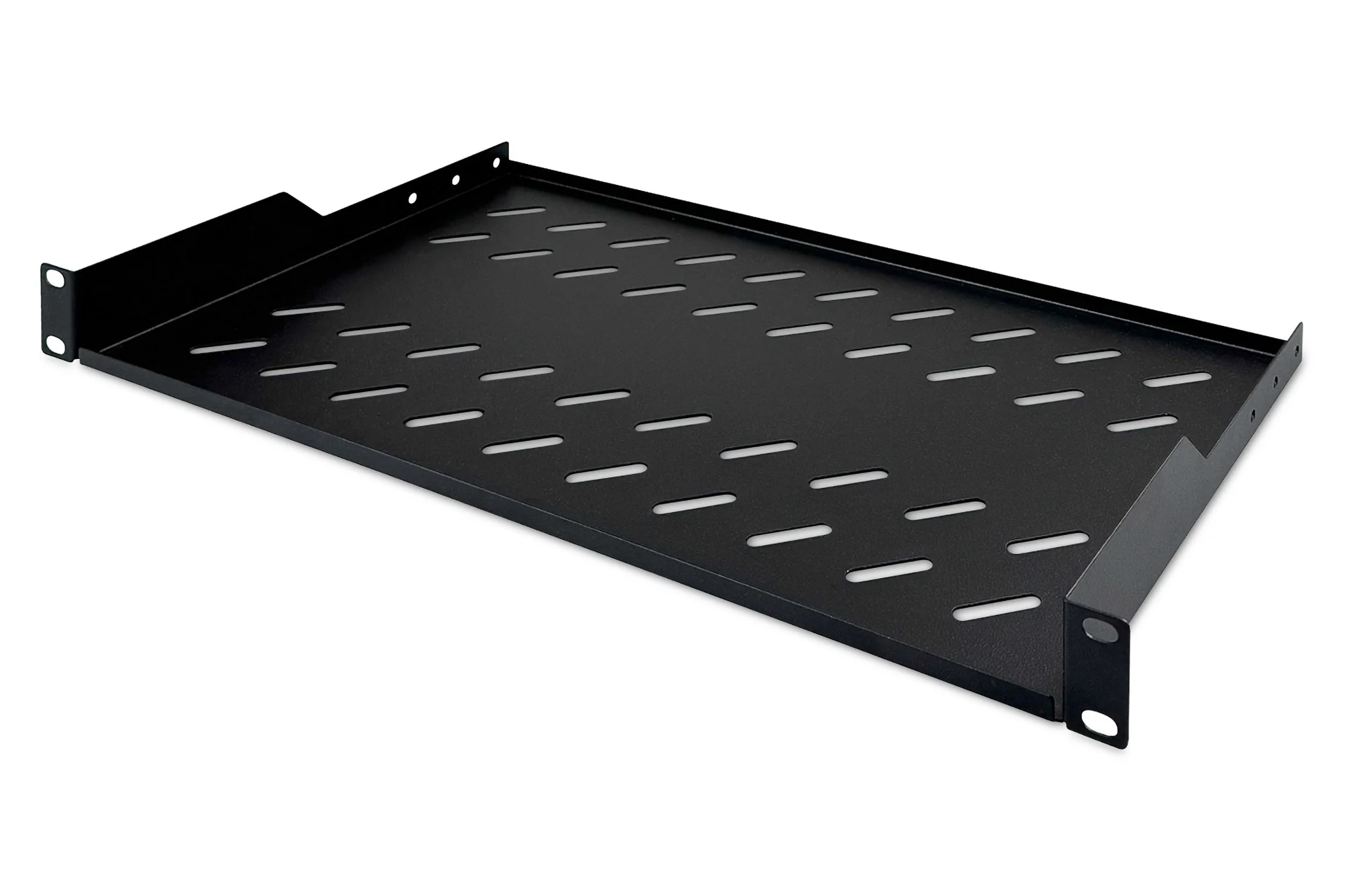 DIGITUS 19" Fachboden, 1 HE, Festeinbau, Tiefe: 250 mm, schwarz (RAL9005) (EAN: 4016032185772)