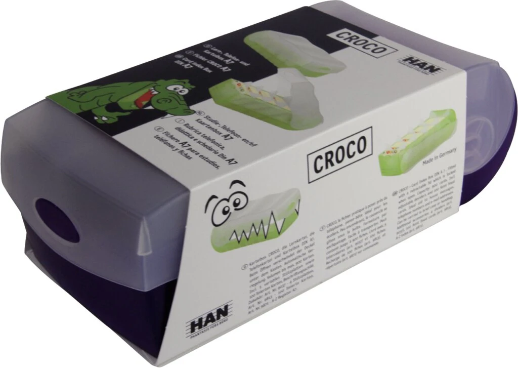 HAN Lernkartei CROCO, A7 quer, lila-transluzent (EAN: 4012473997127)