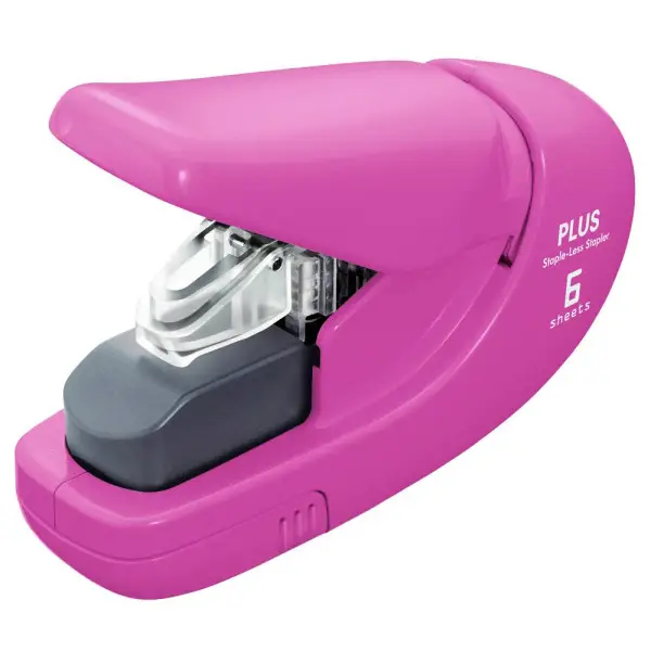 PLUS JAPAN Heftgerät SL-106AB klammerlos, pink (EAN: 4977564529017)