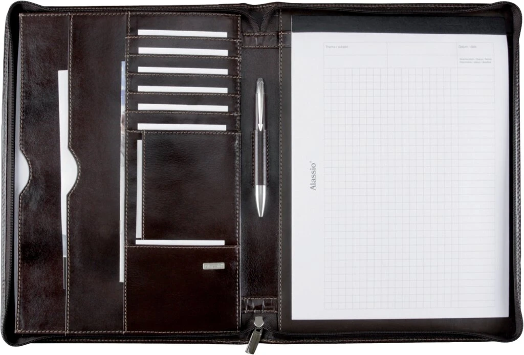 Alassio Schreibmappe "MONACO", A4, Leder, dunkelbraun (EAN: 4021068300549)
