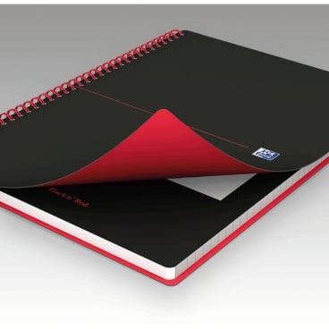 Oxford Spiralbuch Office "Black n' Red", DIN A4, liniert, PP (EAN: 4006140009275)