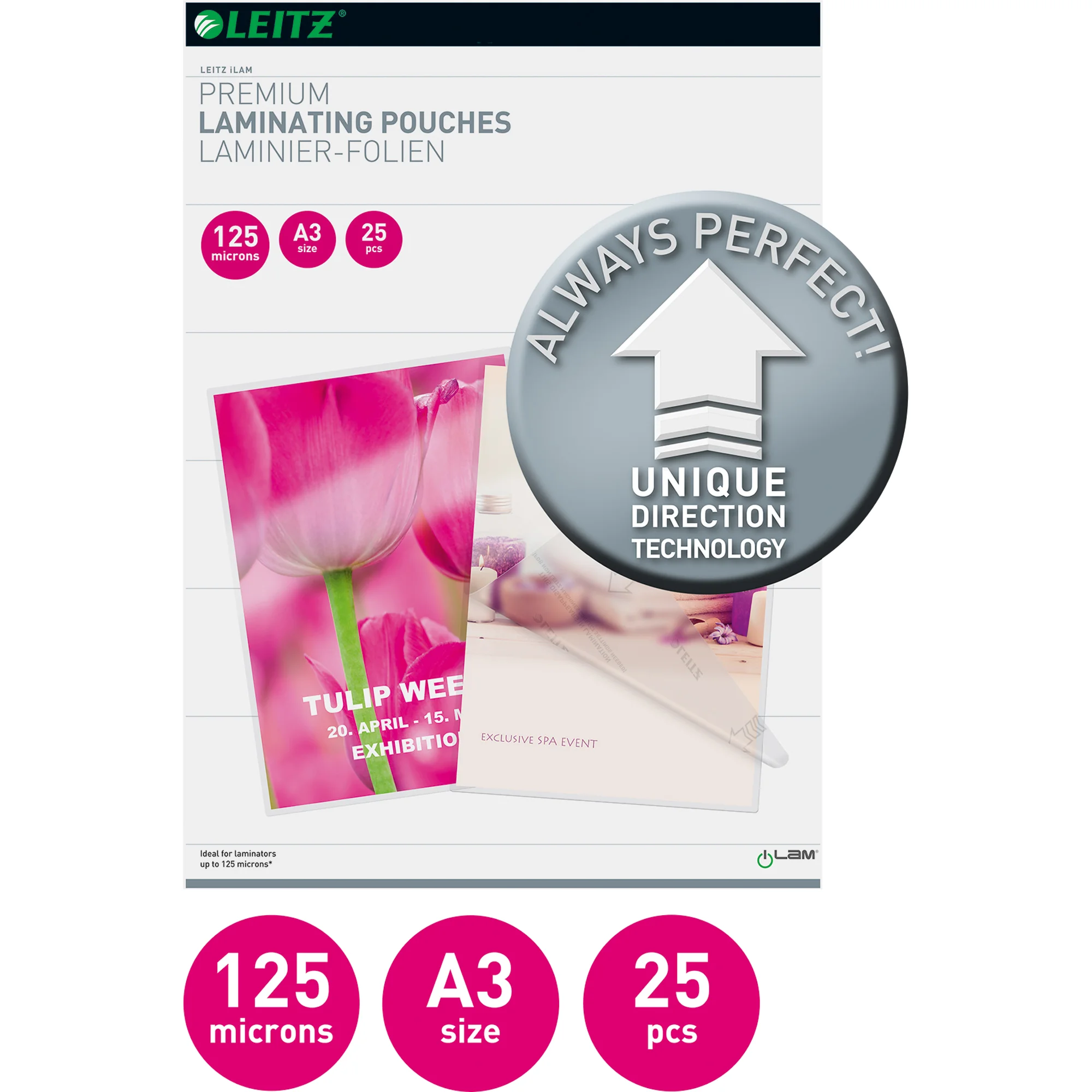 LEITZ Laminierfolientasche iLAM, DIN A3, glänzend, 250 mic (EAN: 4002432397730)