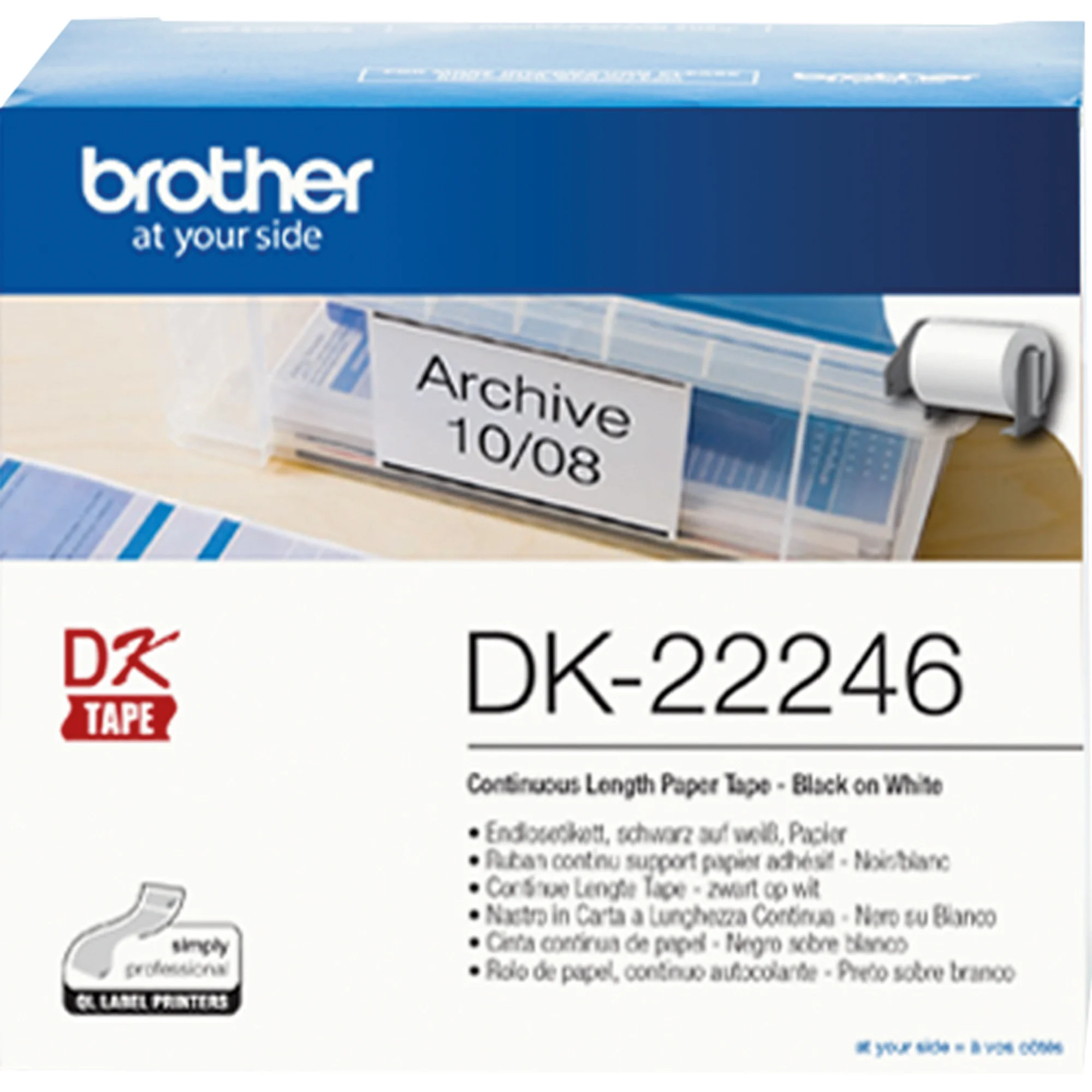 brother DK-22246 Endlos-Etiketten Papier, 103 mm x 30,48 m (EAN: 4977766776967)