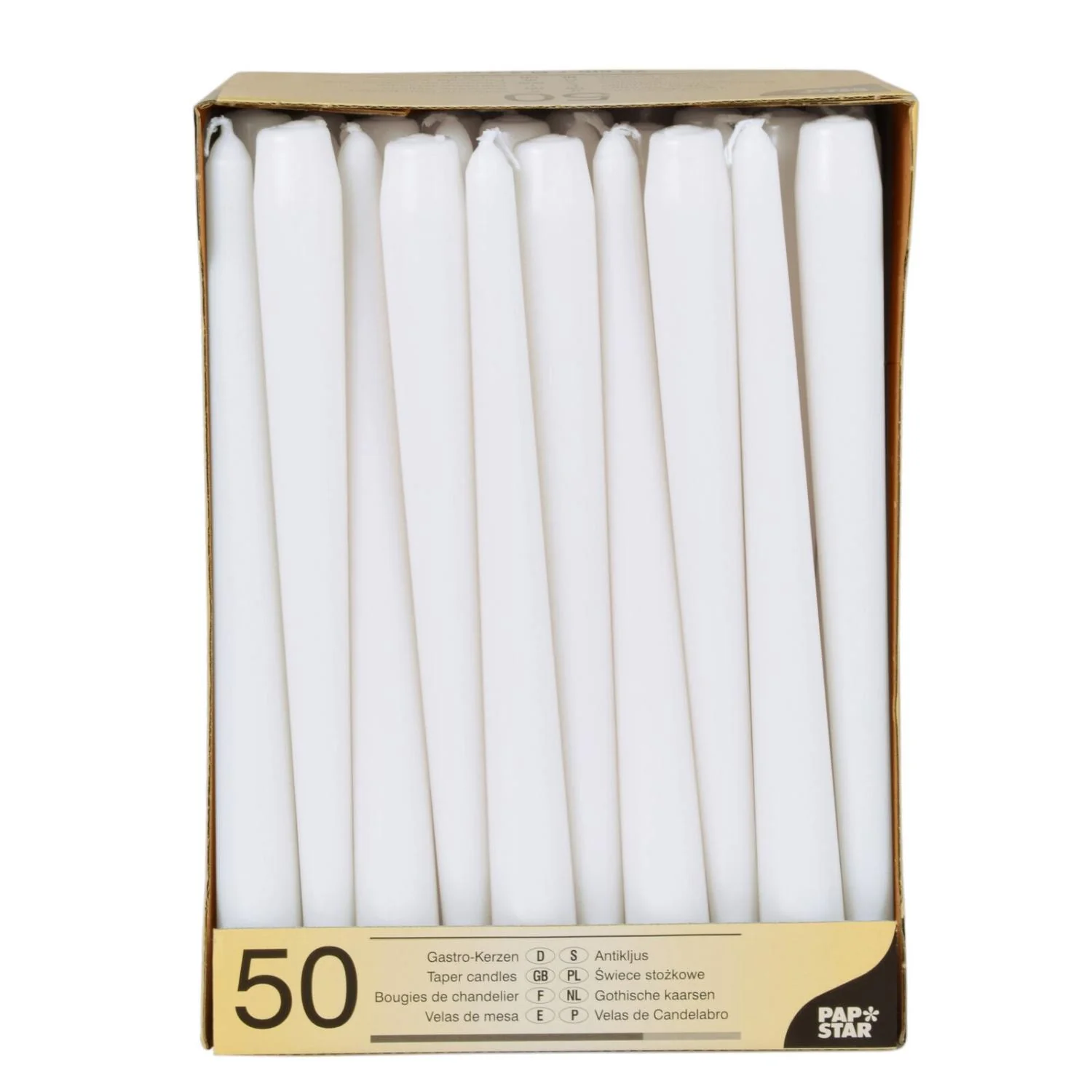 STARPAK Leuchterkerzen, 22 mm, weiß, 50er Pack (EAN: 4002911179666)