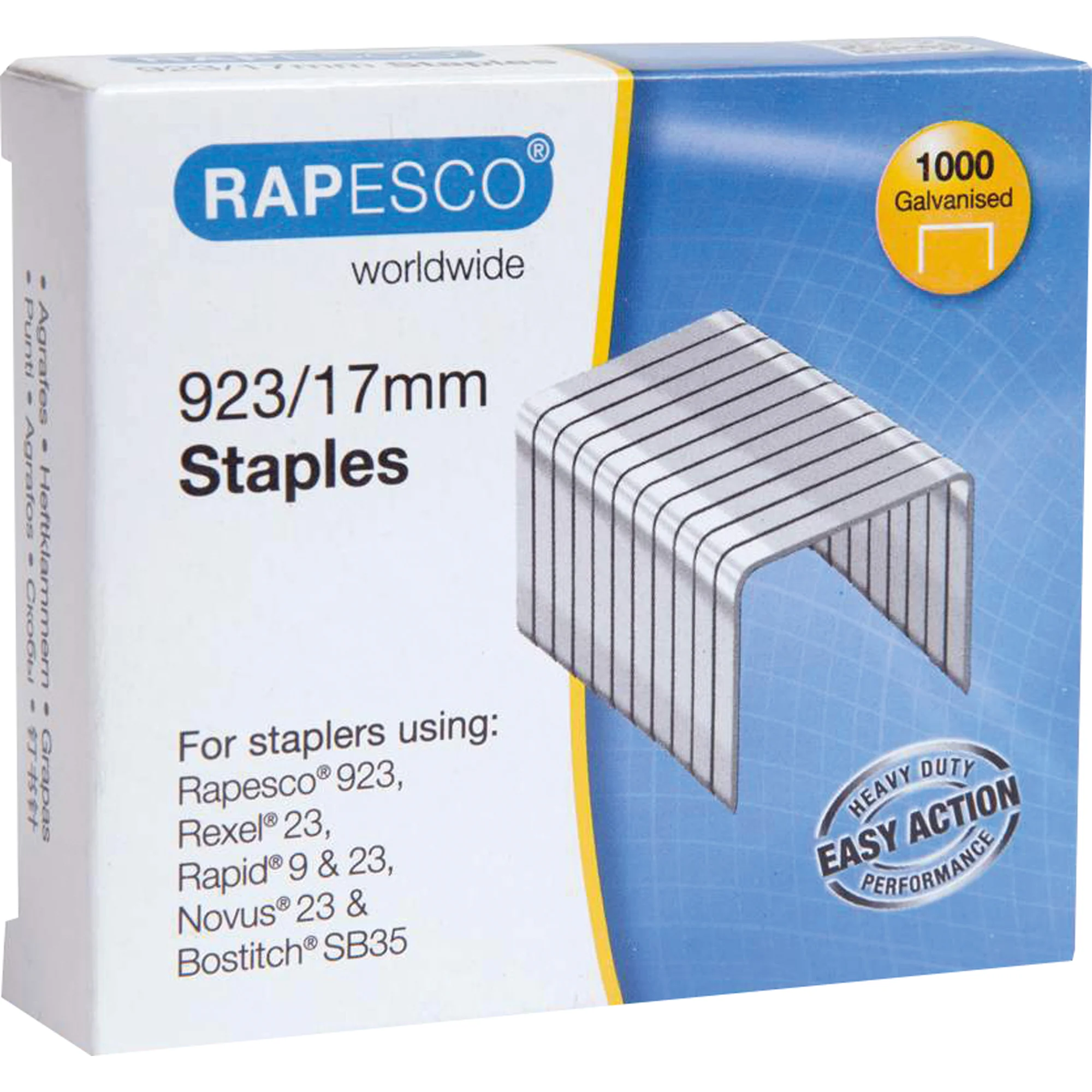 RAPESCO Heftklammern 923/17, verzinkt, 1.000 Stück (EAN: 5018505005487)