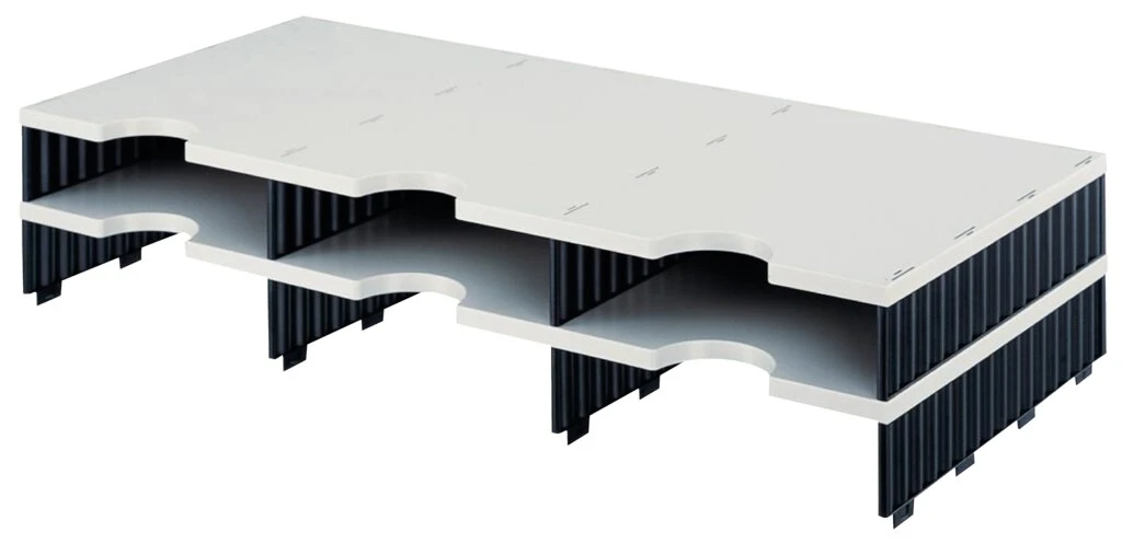 styro Aufbaueinheit styrodoc trio, 6 Fächer, schwarz/grau (EAN: 7612176105507)