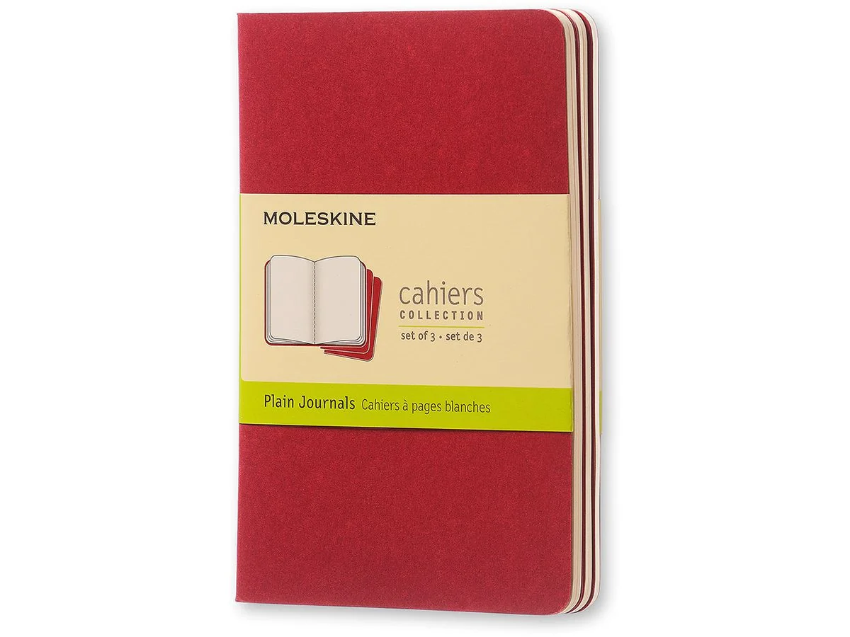 MOLESKINE Notizheft Cahier, P/A6, blanko, Karton, rot, preiselbeerrot (EAN: 9788862930970)